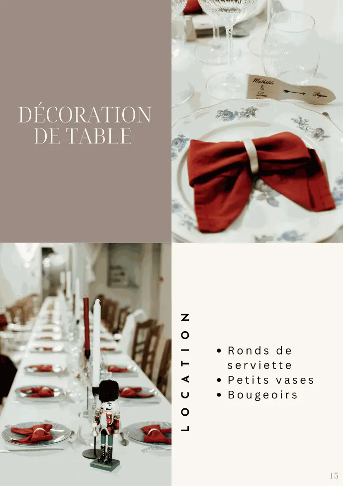 Location décorations de table