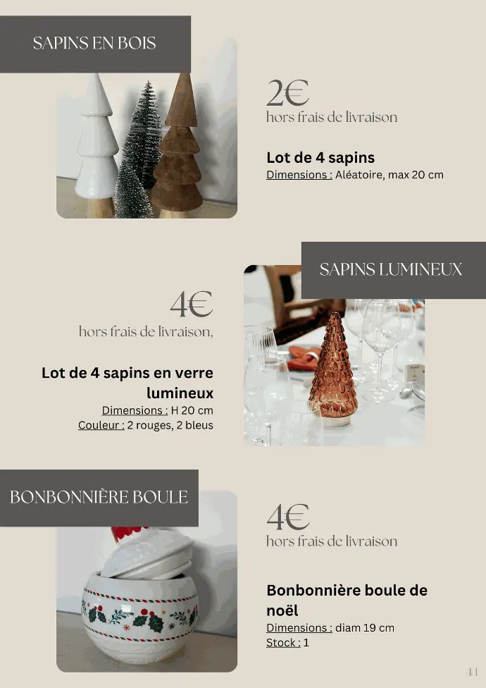 Location sapins, bonbonnière