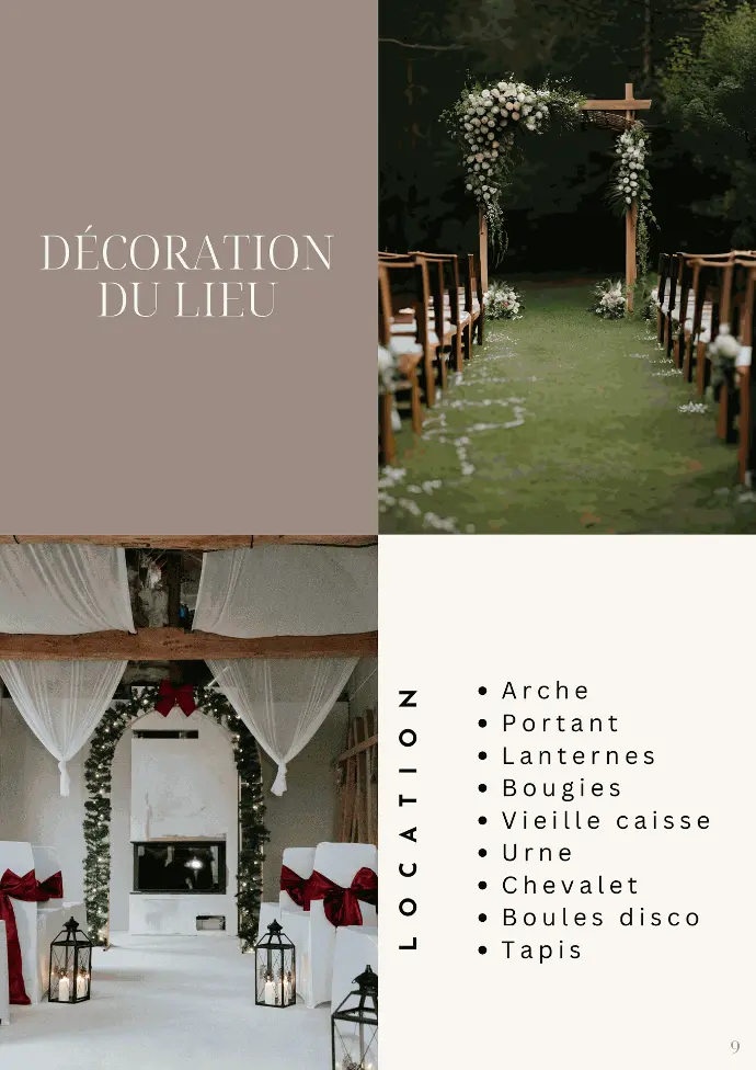 Location décoration lieu d'événement